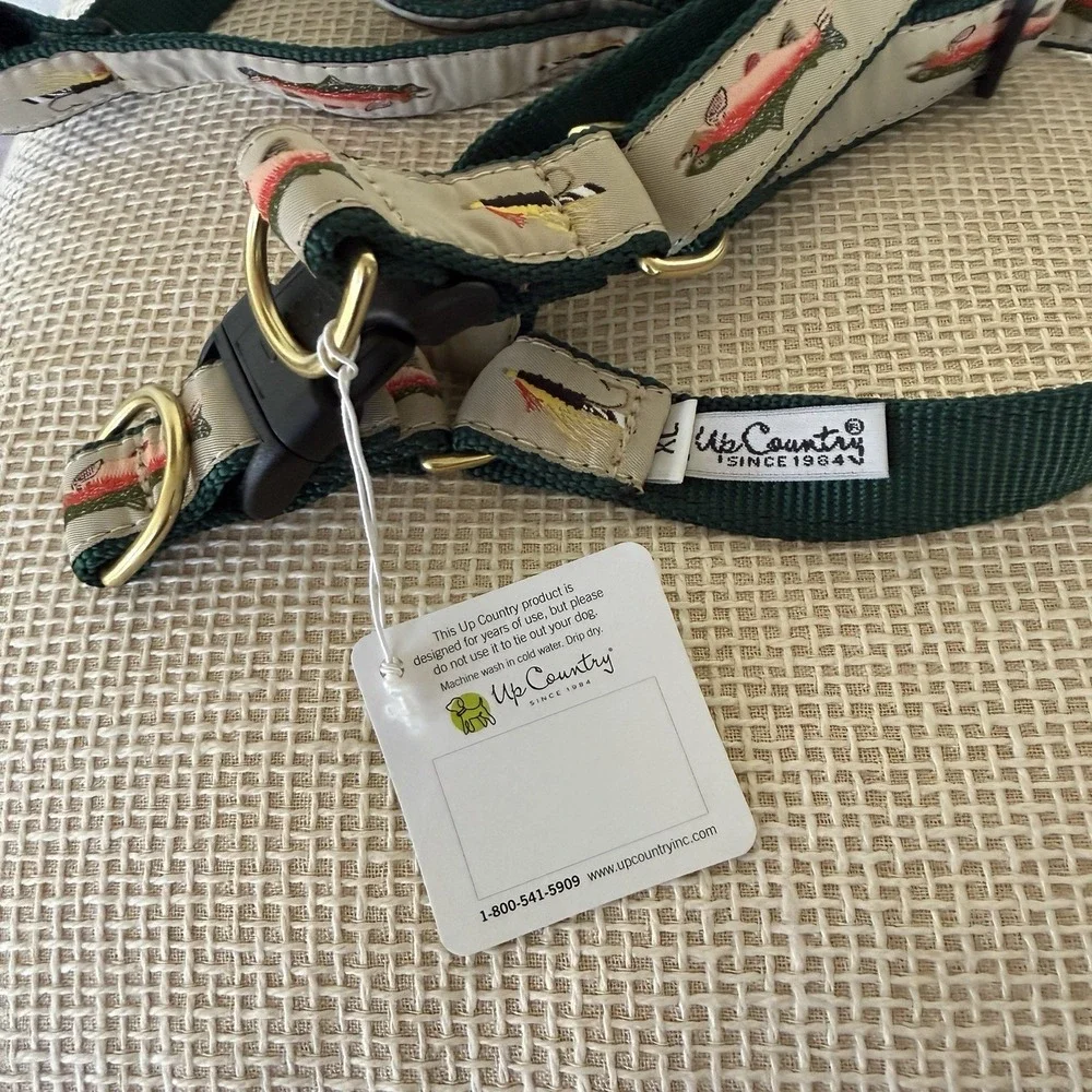 NWT Dog Harness Size XL Up Country Fly Fishing Large Breed Adjustable Fish Theme